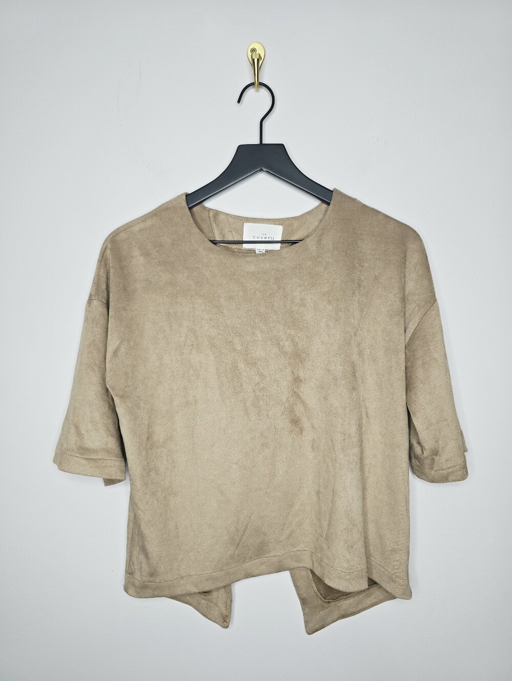 The Coverii Sueded Open Back Top Size Medium